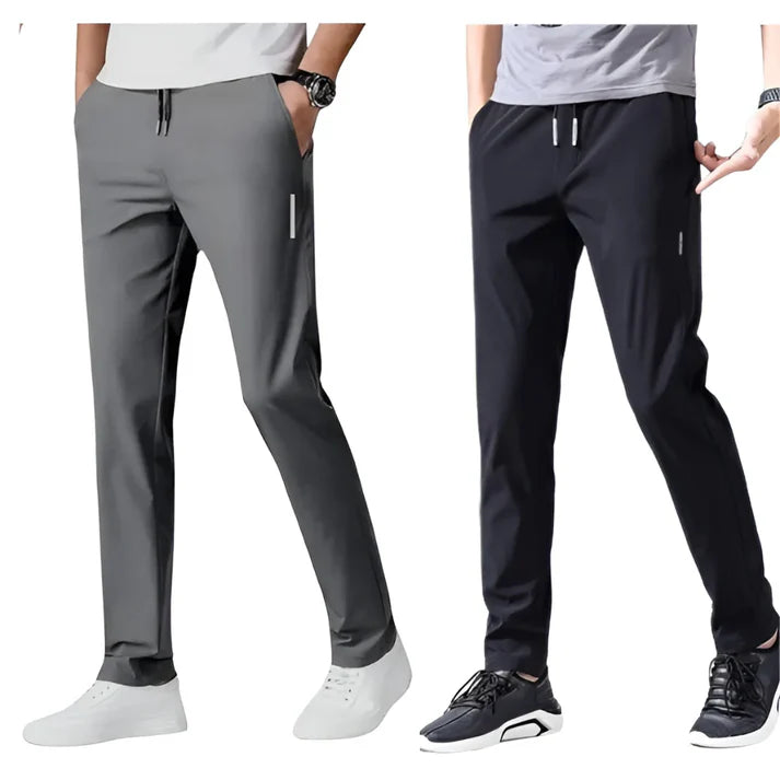 Men’s Premium Comfort Track Pants (BUY 1 GET 1 FREE) – Black & Grey| Stretch Fit, Gymwear & Everyday Wear