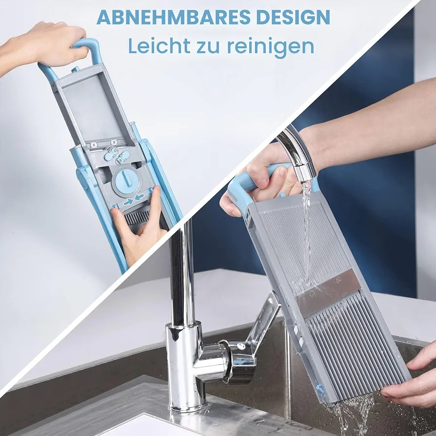 SupMaKin Gemüseschneider mit Auffangbecken Gemüsehobel Einstellbare 6 in 1